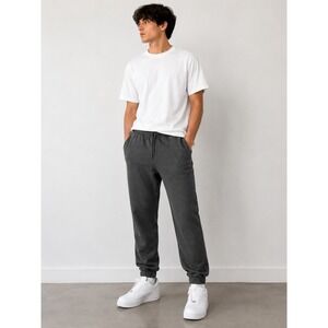 No Boundaries Mens Slim Fit Fleece Jogger Pants XL Gray Mineral Wash Sweatpants